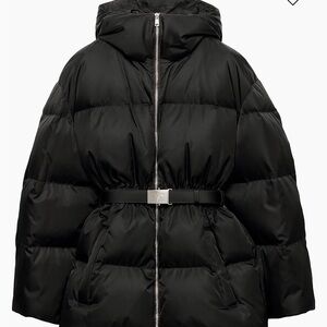 Prada Re-Nylon Hooded Belted Down Jacket – Black – IT 40 (US 4/S)